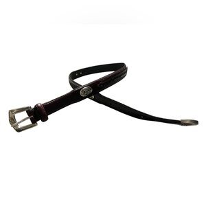 Onyx Brighton Brown Leather Golf Concho Belt Braided Silver And Gold Size 36